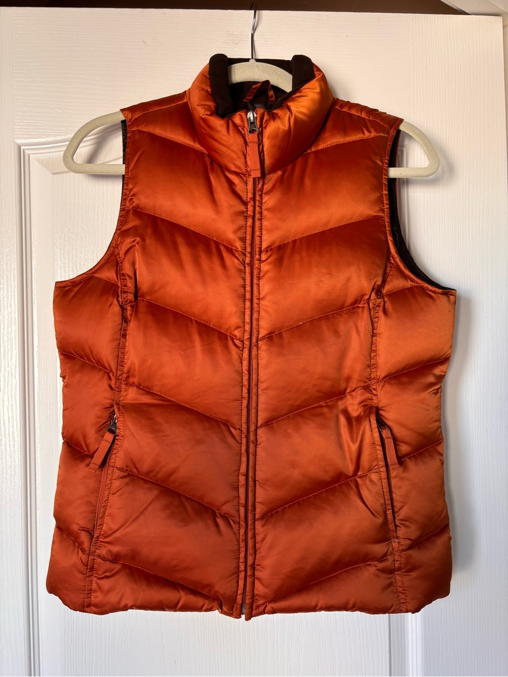Eddie Bauer Goose Down Puffer Vest Orange Women’s Small hiking outdoor